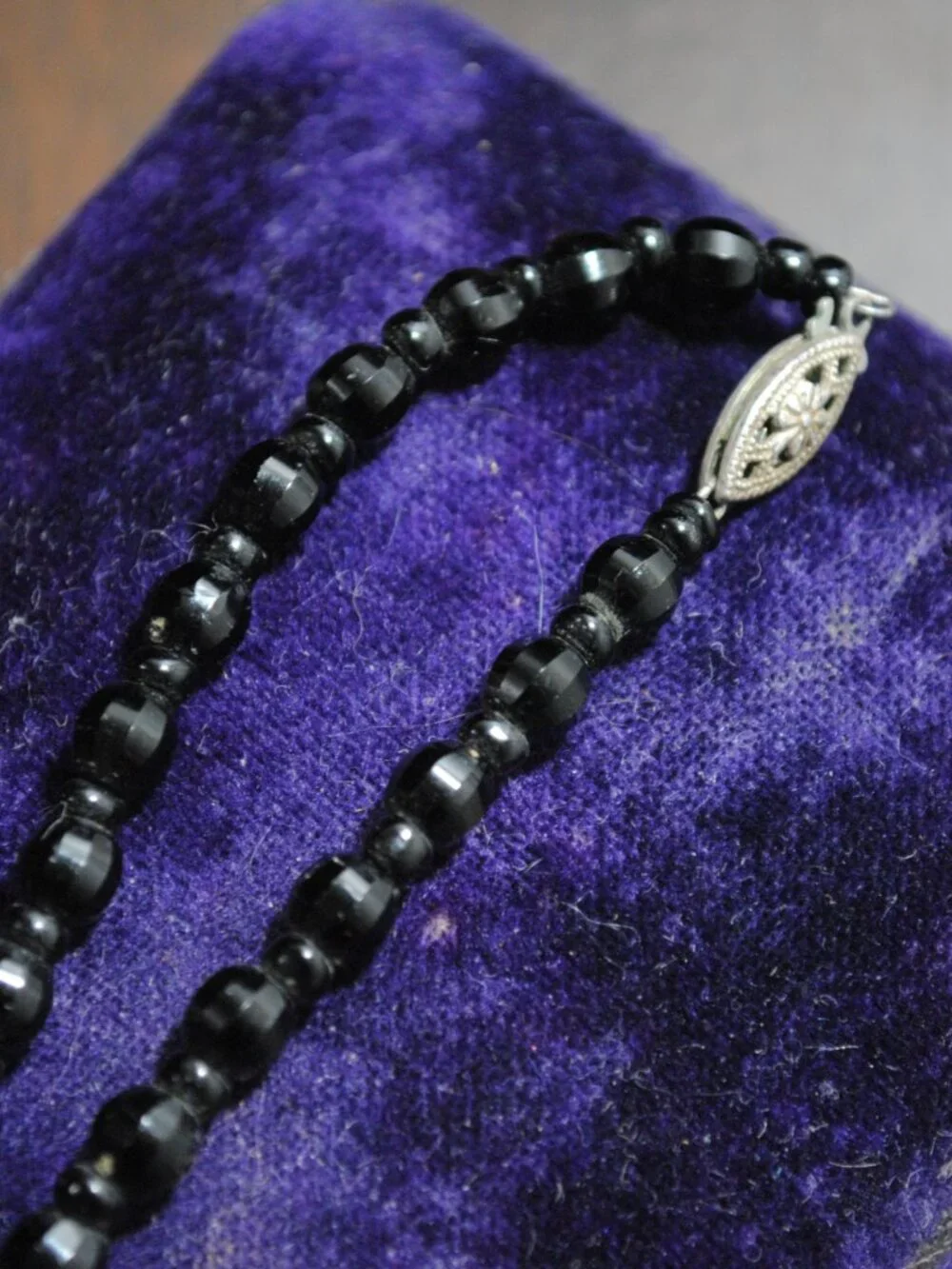 Vintage Graduated French Jet / Black Glass Necklace 1930s-50s
